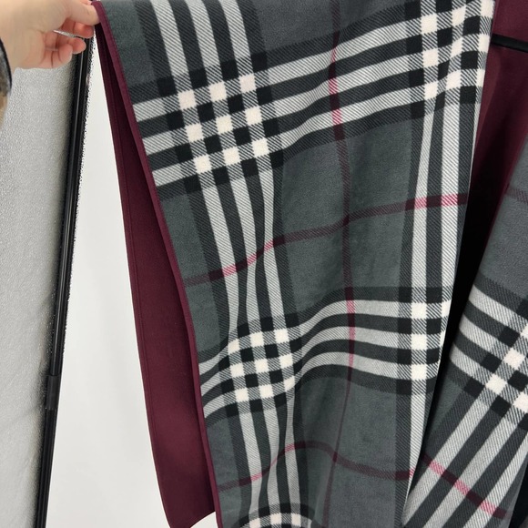 Woolrich Reversible Cozy Blanket Wrap Poncho Plaid Oversized Cape Coat One Size - Picture 5 of 5